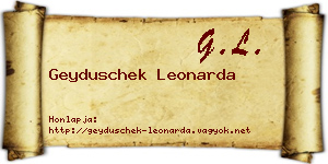 Geyduschek Leonarda névjegykártya